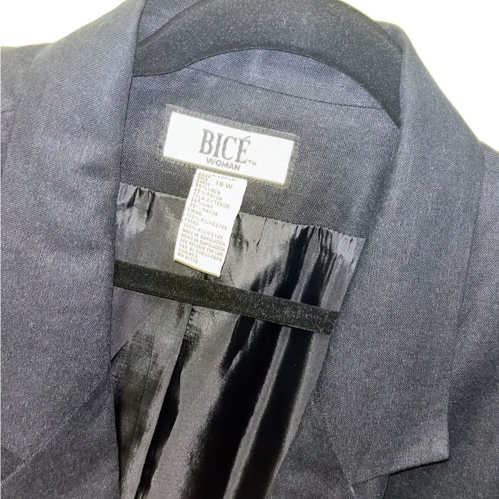 Bice woman classic black linen blend blazer jacket 16w like new - Picture 2 of 6